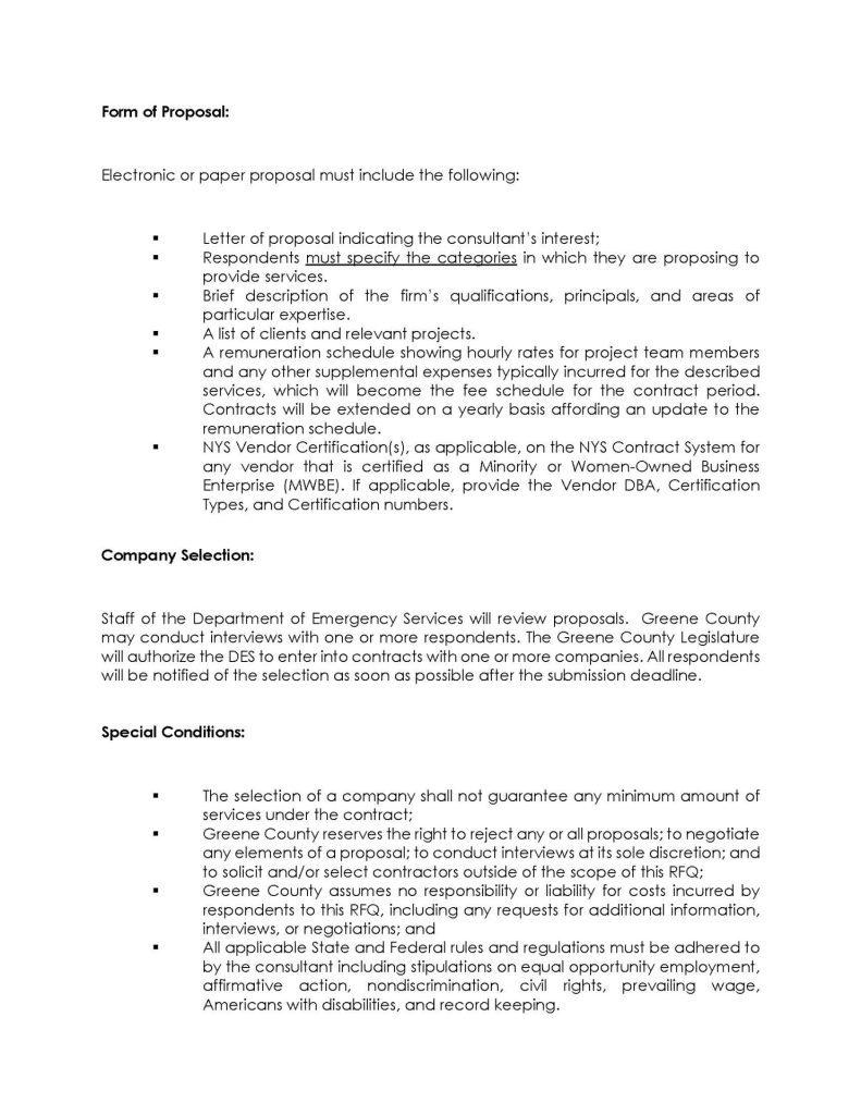 RFQ 911 Communications Support Greene County Emergency Services Page 3